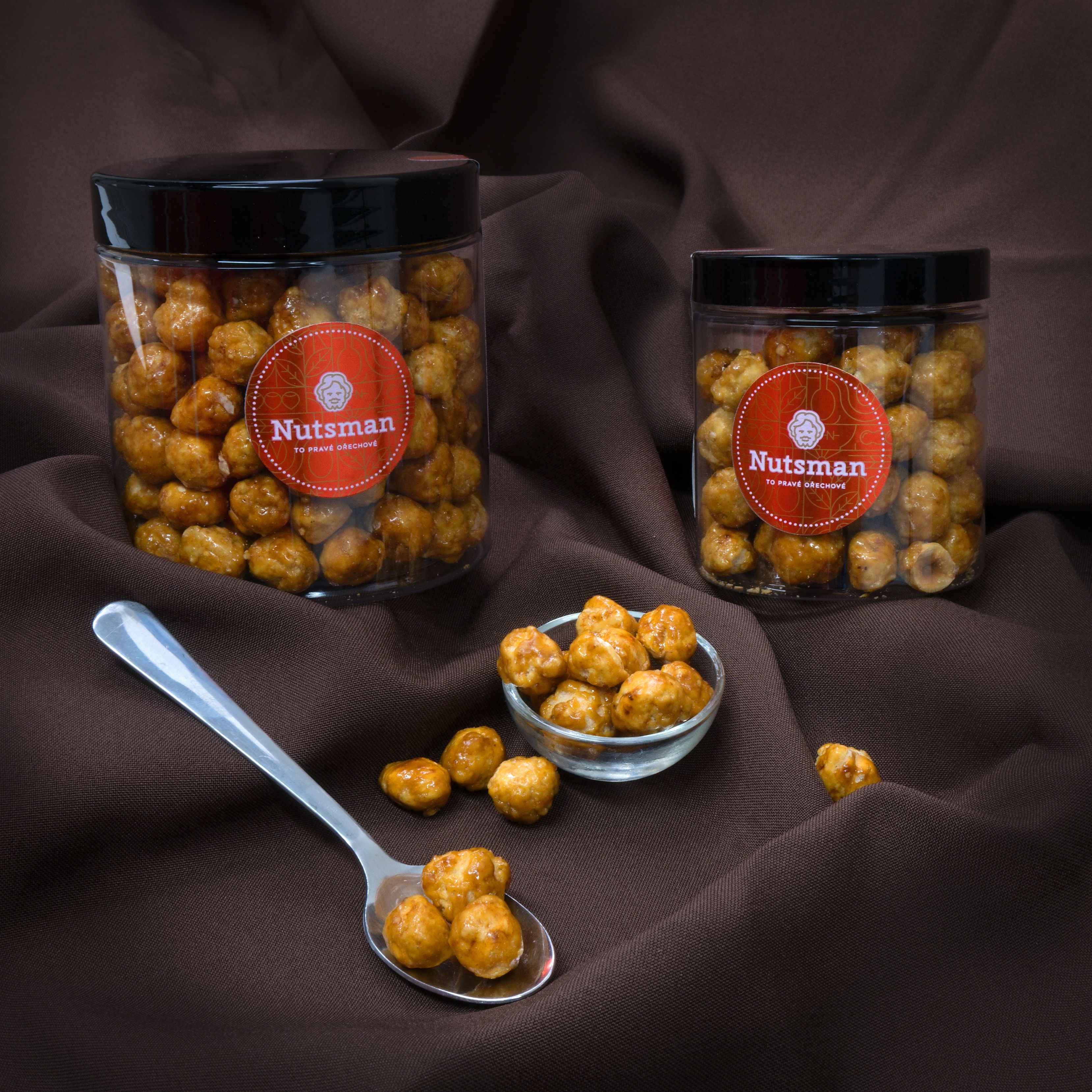 Levně NUTSMAN Lískové ořechy v karamelu s příchutí medu Množství: 125G - nejvyšší kvalita zaručena
