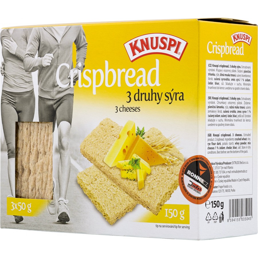 Levně Extrudo Knuspi křehký chléb 3 druhy sýra 150 g