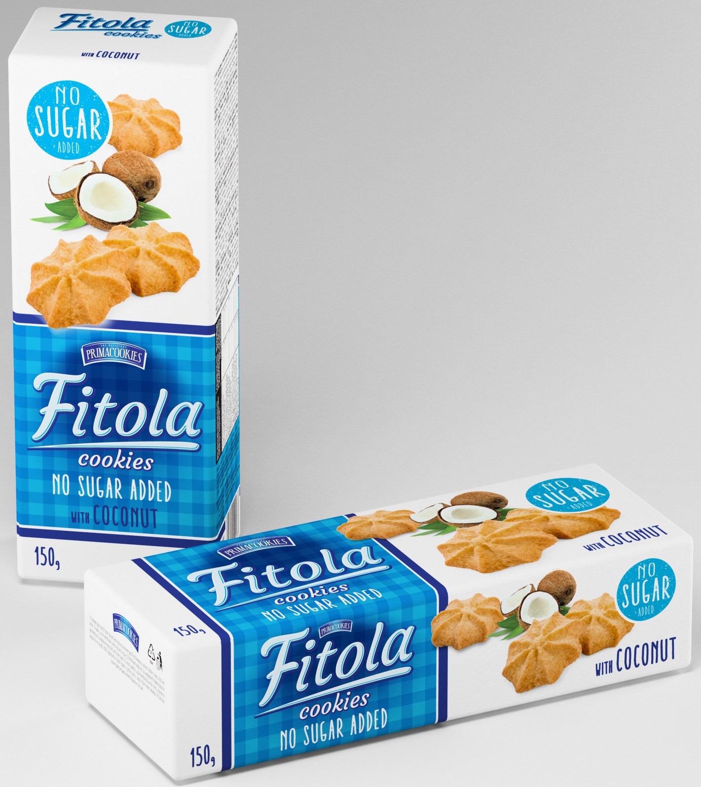 Levně FITOLA COCONUT Křehké sušenky se sušeným kokosem bez přidaného cukru 130 g