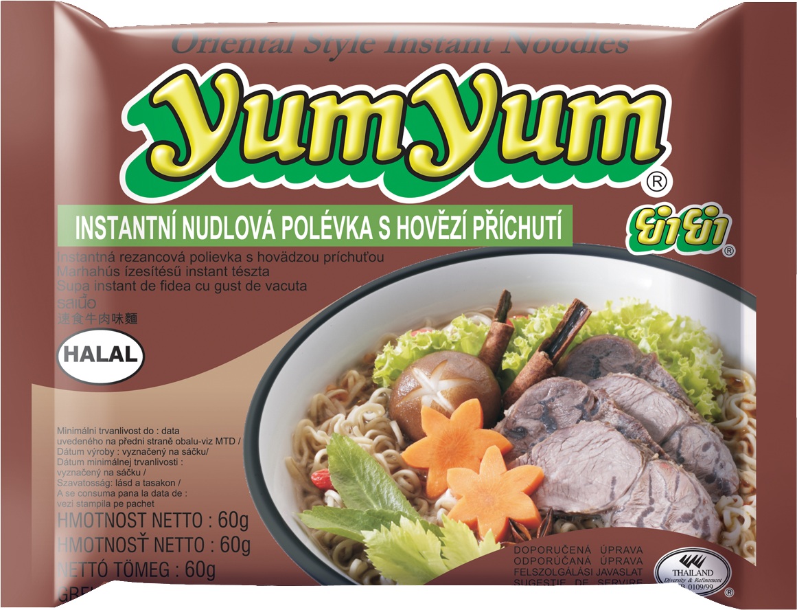 Levně YUM YUM Instantní nudlová polévka hovězí 60 g