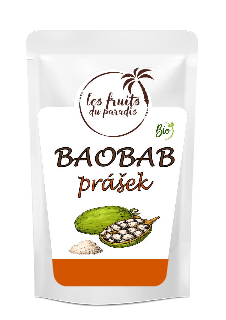 Les fruits de paradis Baobab prášek BIO, Zimbabwe, 200g Les fruits de paradis Baobab prášek BIO, Zimbabwe, 200g