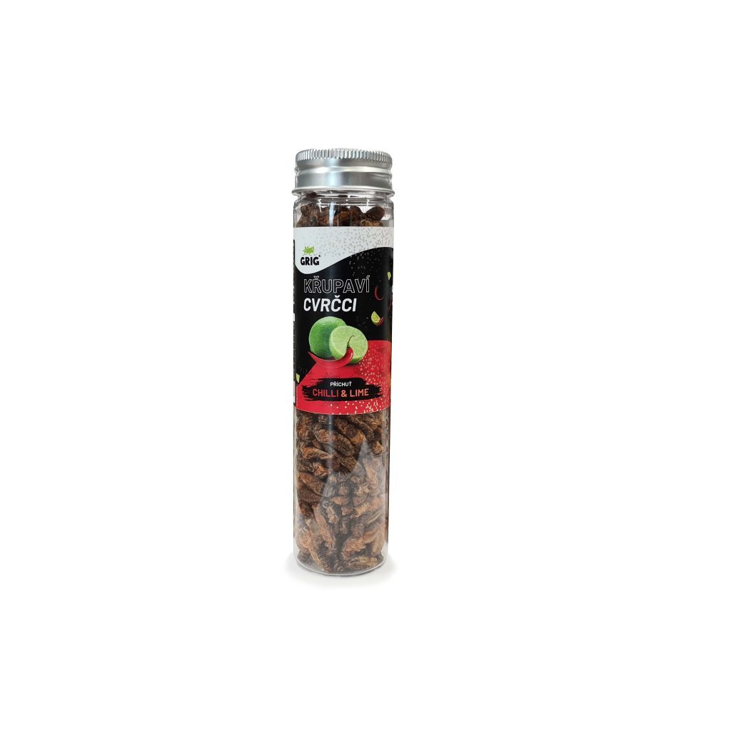 Levně Grig Zkumavka - Sušení cvrčci Chilli & Lime 22 g