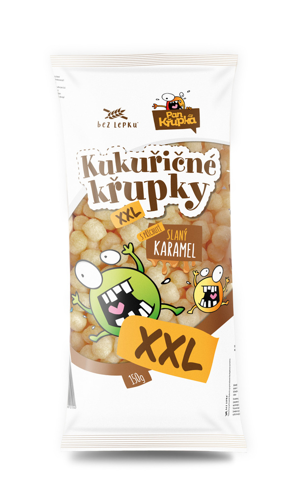 Levně REJ Kukuřičné křupky XXL s příchutí slaný karamel 150 g