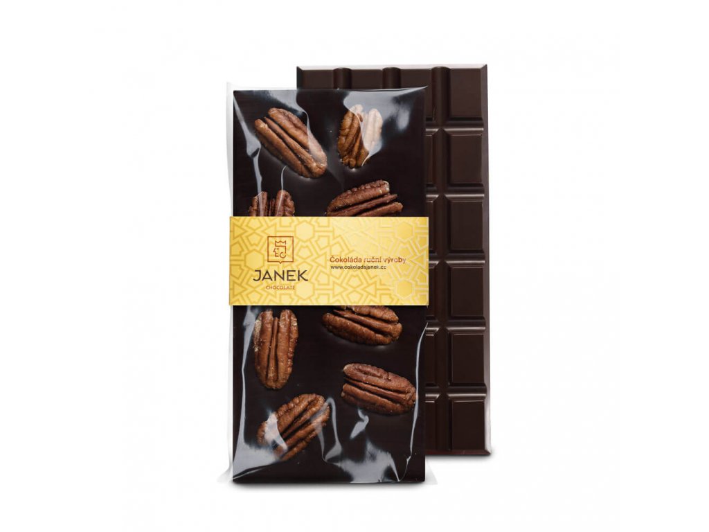 Levně JANEK 64% Čokoláda tmavá s pekanovými ořechy 95g