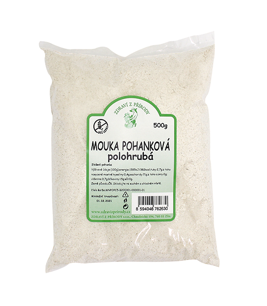 Levně Zdraví z přírody Mouka pohanková polohrubá 500g