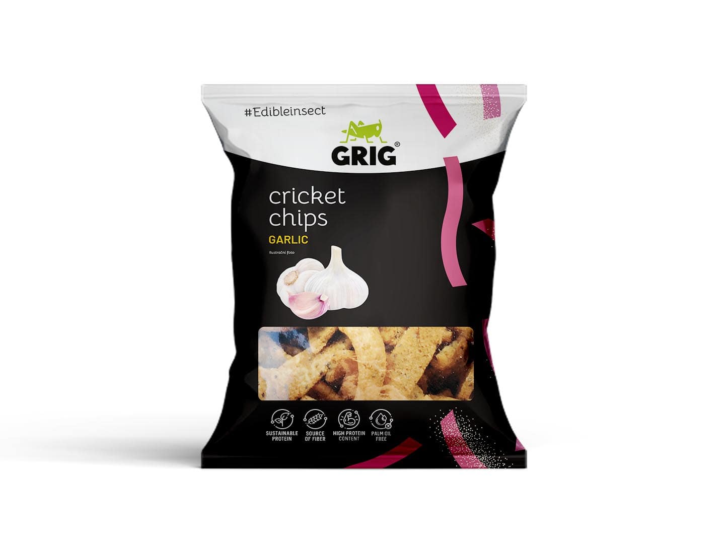 Levně GRIG Proteinové cvrččí chipsy - Česnek 70g