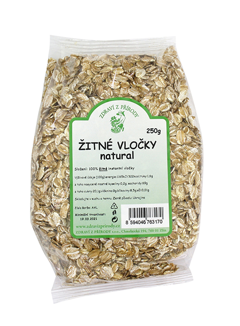 Levně Zdraví z přírody Vločky žitné natural 250g