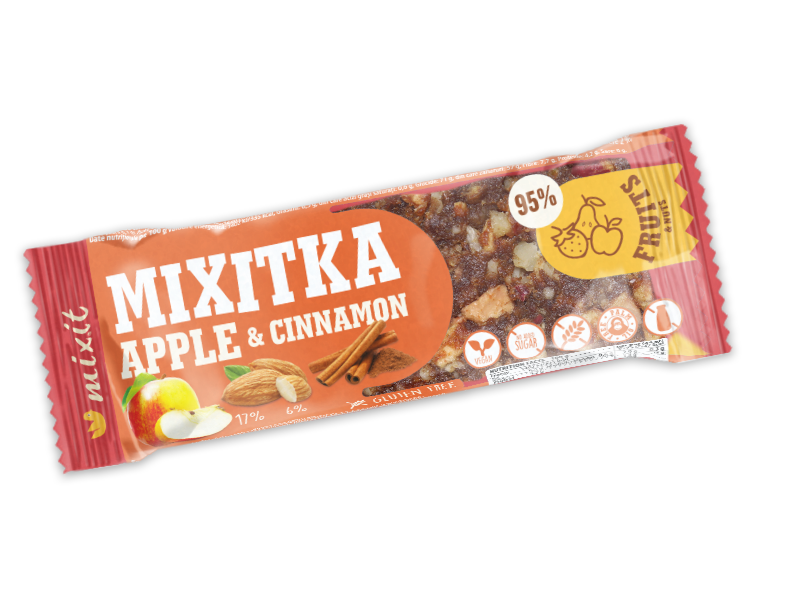 Levně MIXIT Tyčinka Mixitka bez lepku Jablko + skořice 45G