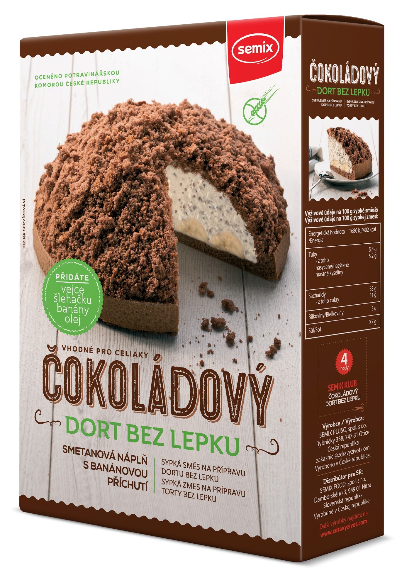 Levně Semix Čokoládový dort bez lepku 430g