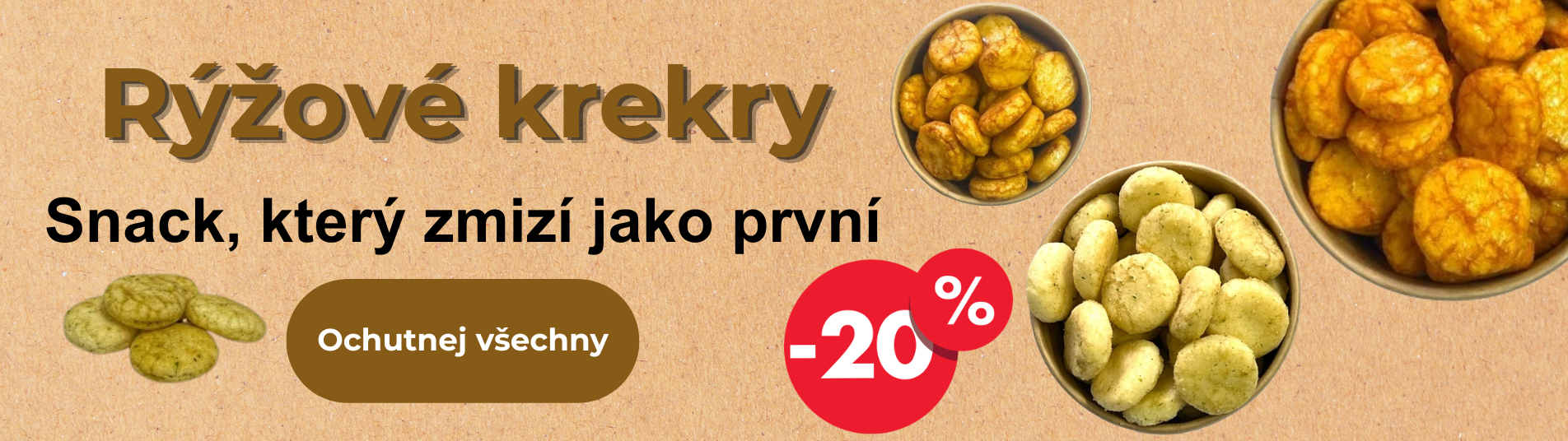 Rýžové krekry - snack, který zmizí jako první