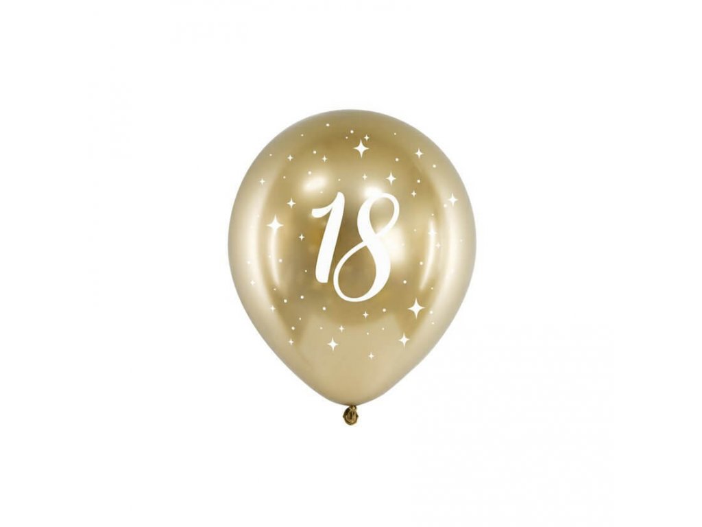 glossy balon zlaty 30cm 18 narozeniny nutworld