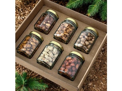 Dárková krabička 6x50g arašídy degustační box
