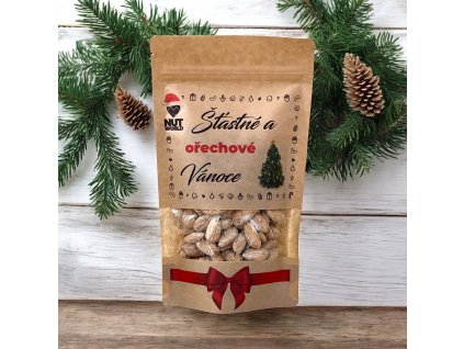 Vánoční ořechový sáček dárek mandle solené