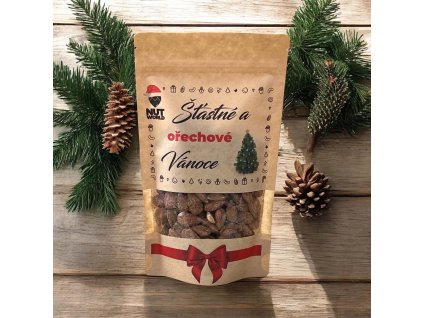 Vánoční ořechový sáček dárek mandle uzené
