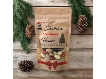 Vánoční ořechový sáček dárek mandle excsluive v čokoládě