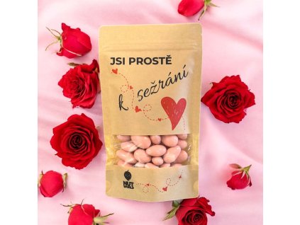 Ořechy pro zamilované valentýn jsi prostě k sežrání mandle v jahodovém jogurtu