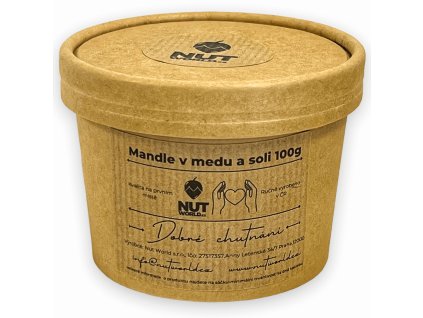 mandle v medu a soli 100g v eko kelímku zavřené nutworldcz