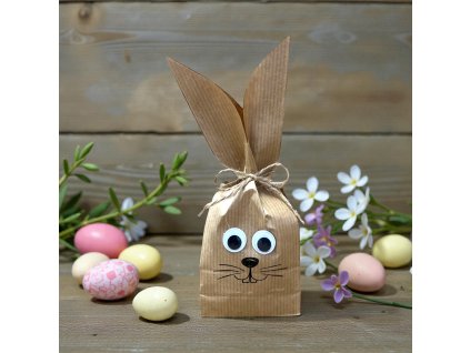 papírový zajíček Velikonoce ořechový a želé dárek
