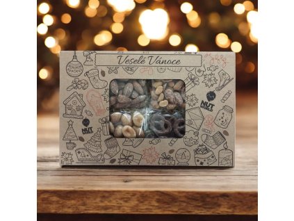 vánoční ořechový dárek krabička 4x80g