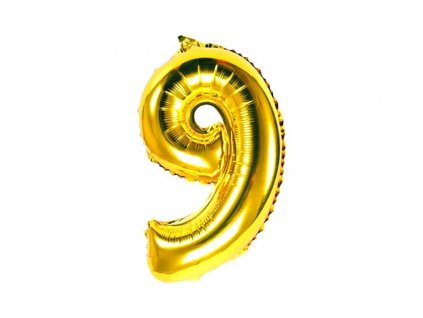 balonek foliovy narozeniny cislo 9 zlaty nutworld