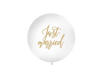 obri nafukovaci balon bily just married 1 m nutworld