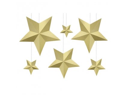dekorace hvezdy zlate 6ks nutworld