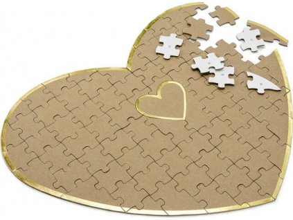 Svatební kniha hostů puzzle srdce 45 x 35 cm nutworld