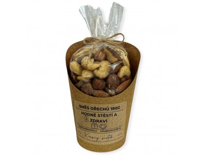 ořechový dárek kelímek a celofán k svátku naturální mix