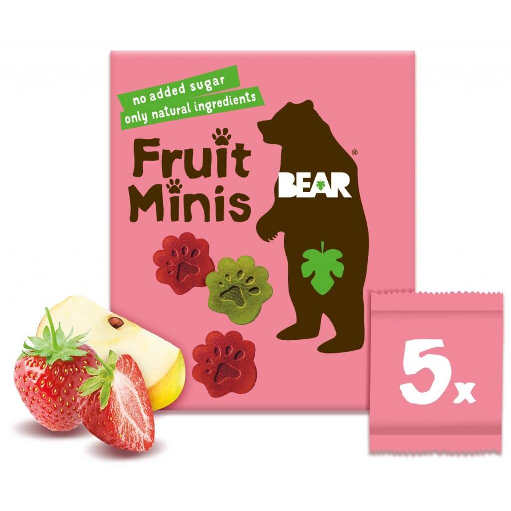 Levně Bear Fruit Minis JAHODA a JABLKO 5x20g