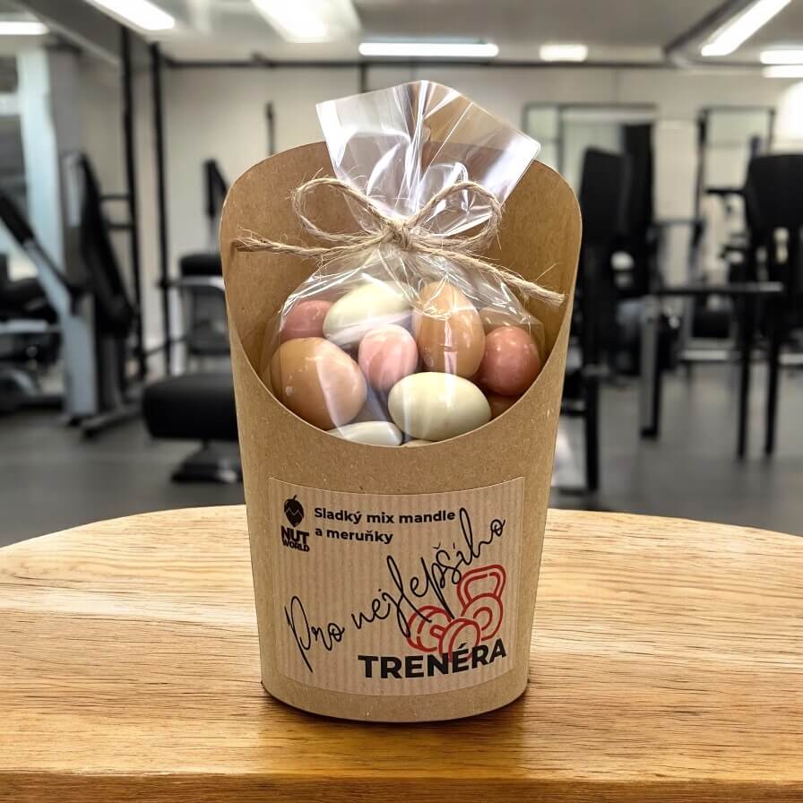 Mandle a meruňky v čokoládě v celofánku a kelímku 180g - PRO TRENÉRA