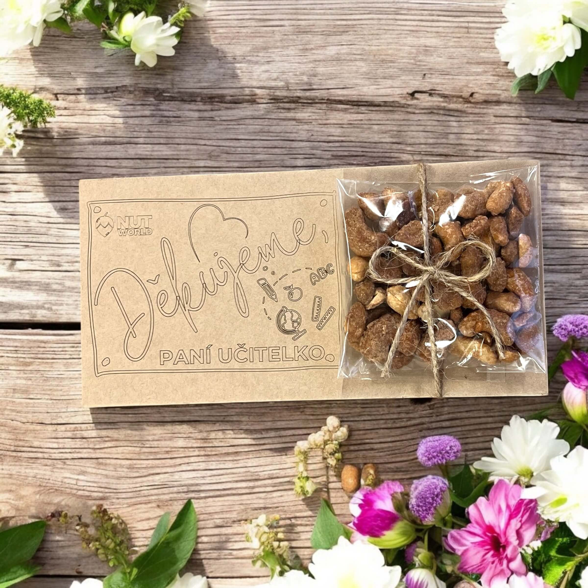 Levně Dárková kazetka Mix ořechů v medu a soli 50g - PRO PANÍ UČITELKU