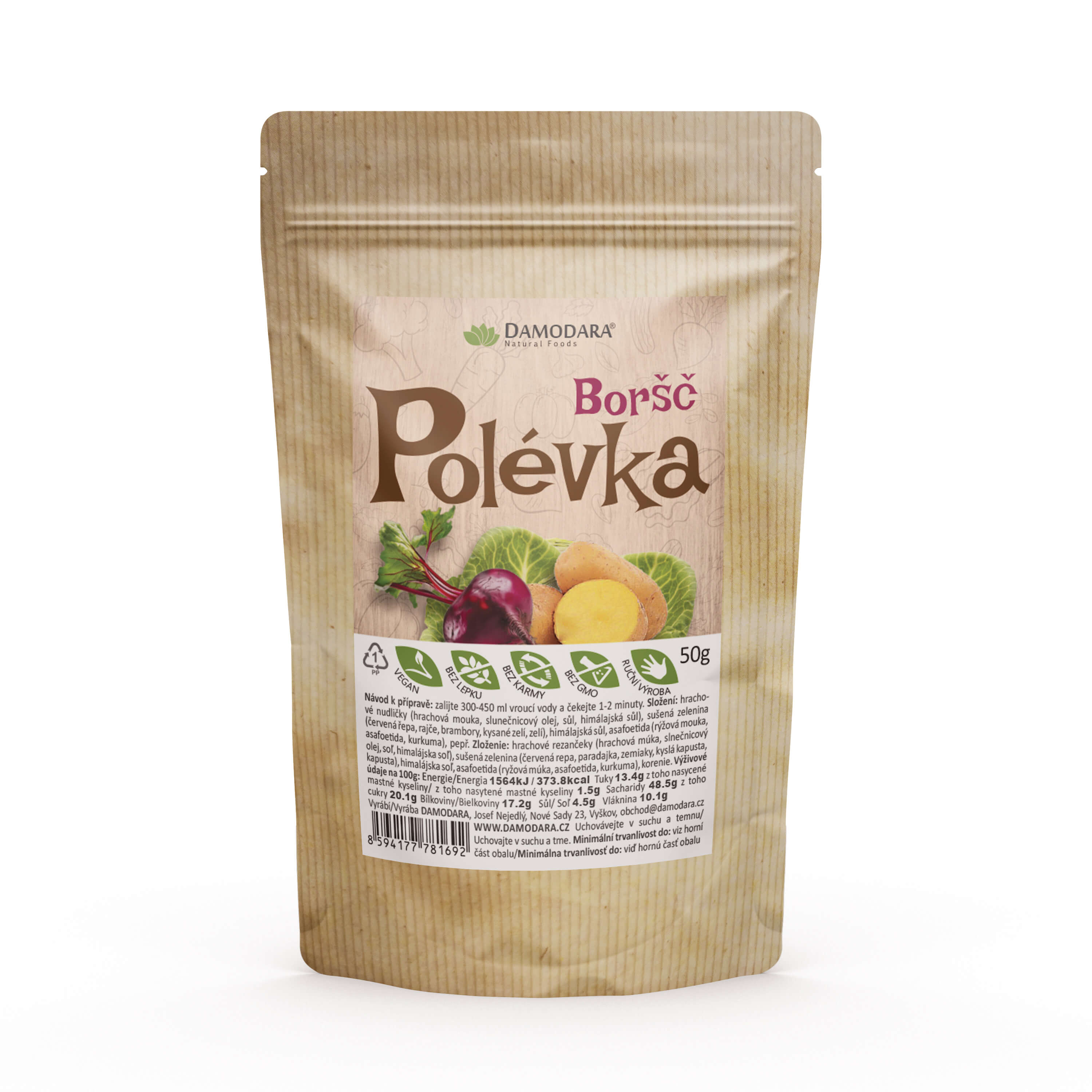 Levně Damodara Polévka instantní - BORŠČ 50g