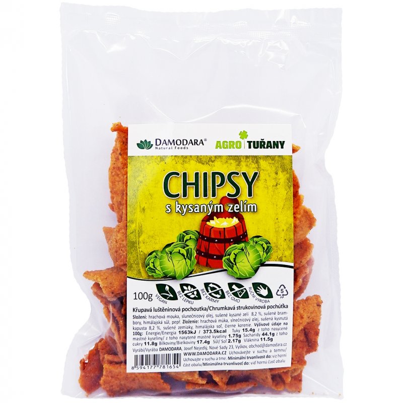 Levně Damodara Chipsy s kysaným zelím 100g