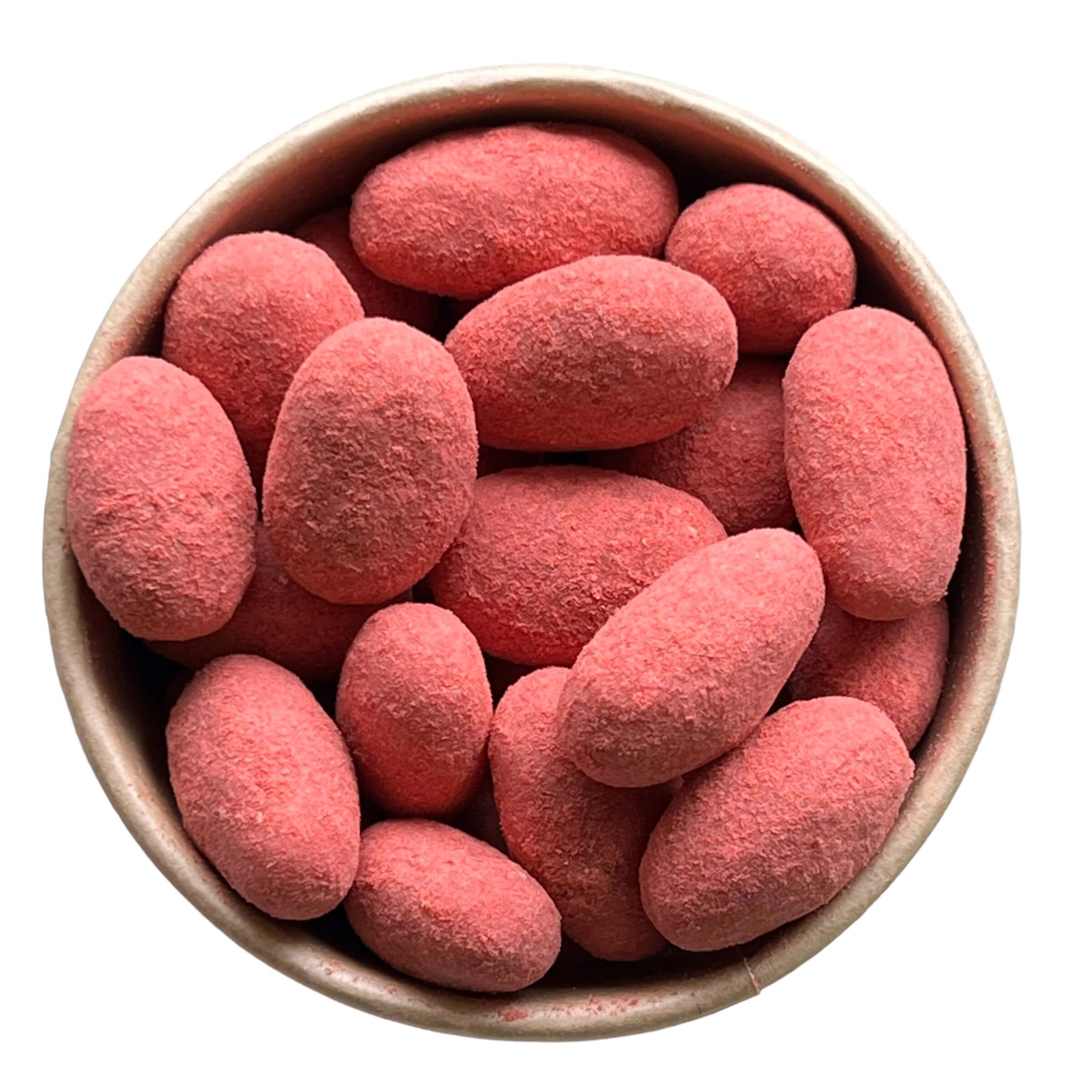 Mandle v bílé čokoládě a jahodovém prášku — náhled 1