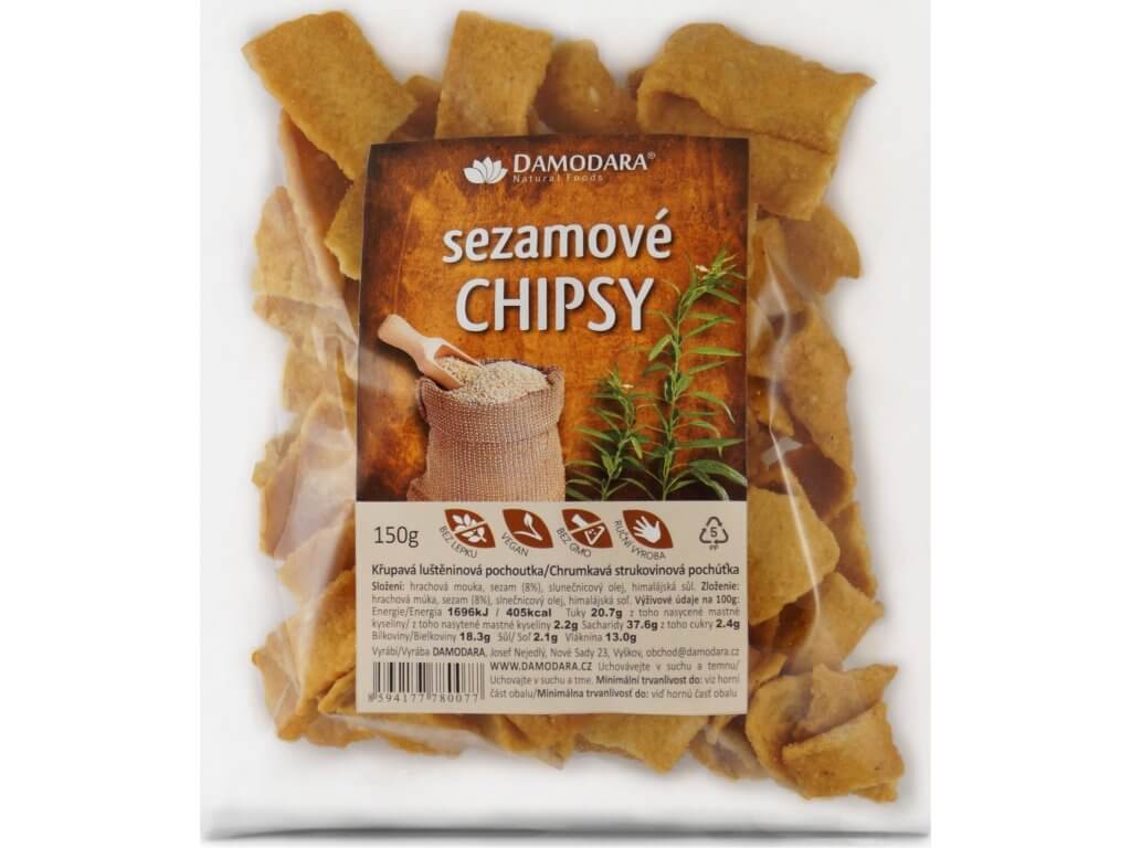 Levně Damodara Sezamové chipsy 150 g