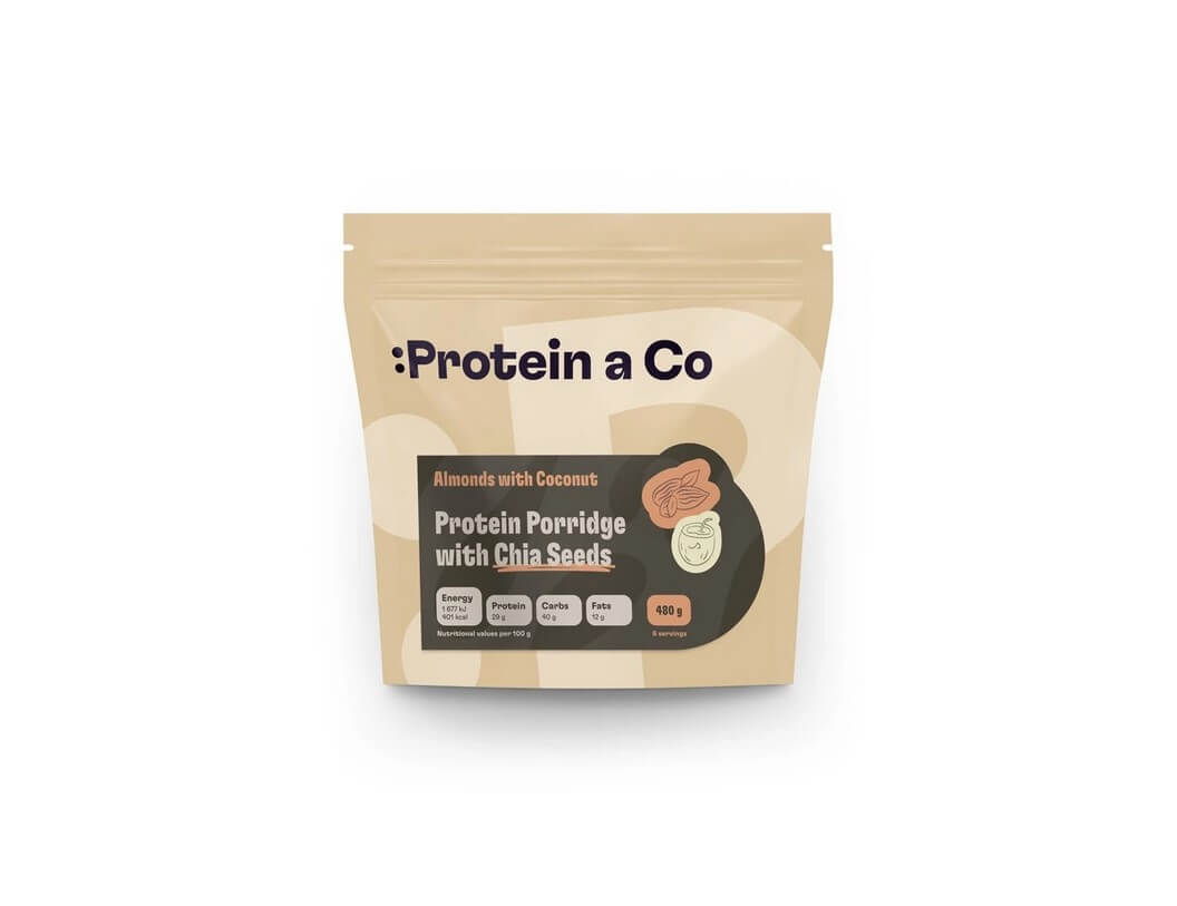 Levně ProteinaCO Proteinová kaše s CHIA - kokos s mandlí