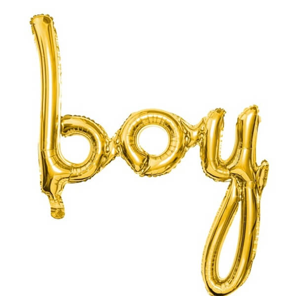 Levně PartyDeco Foliový zlatý balónek "boy"