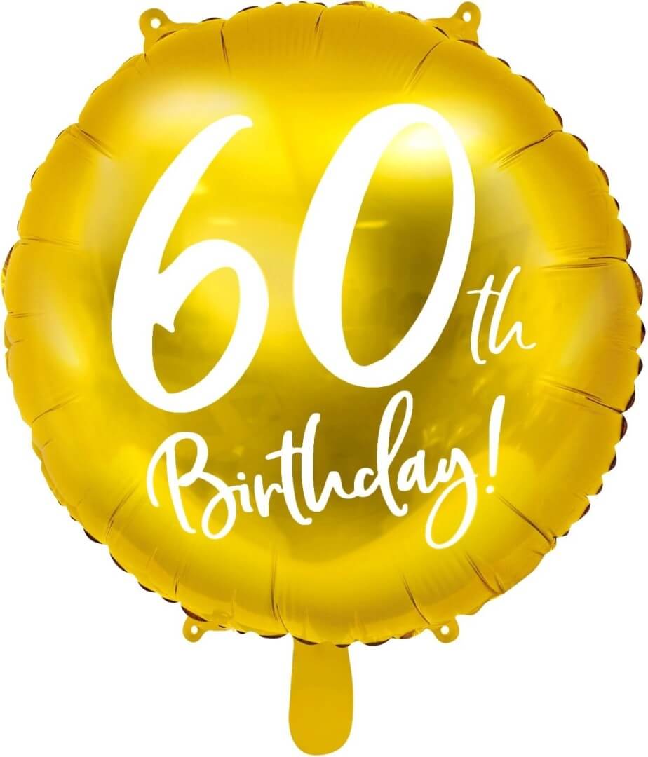 Levně PartyDeco Foliový zlatý balónek "60. narozeniny"