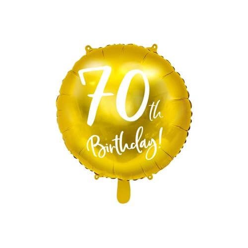 Levně PartyDeco Foliový zlatý balónek "70. narozeniny"