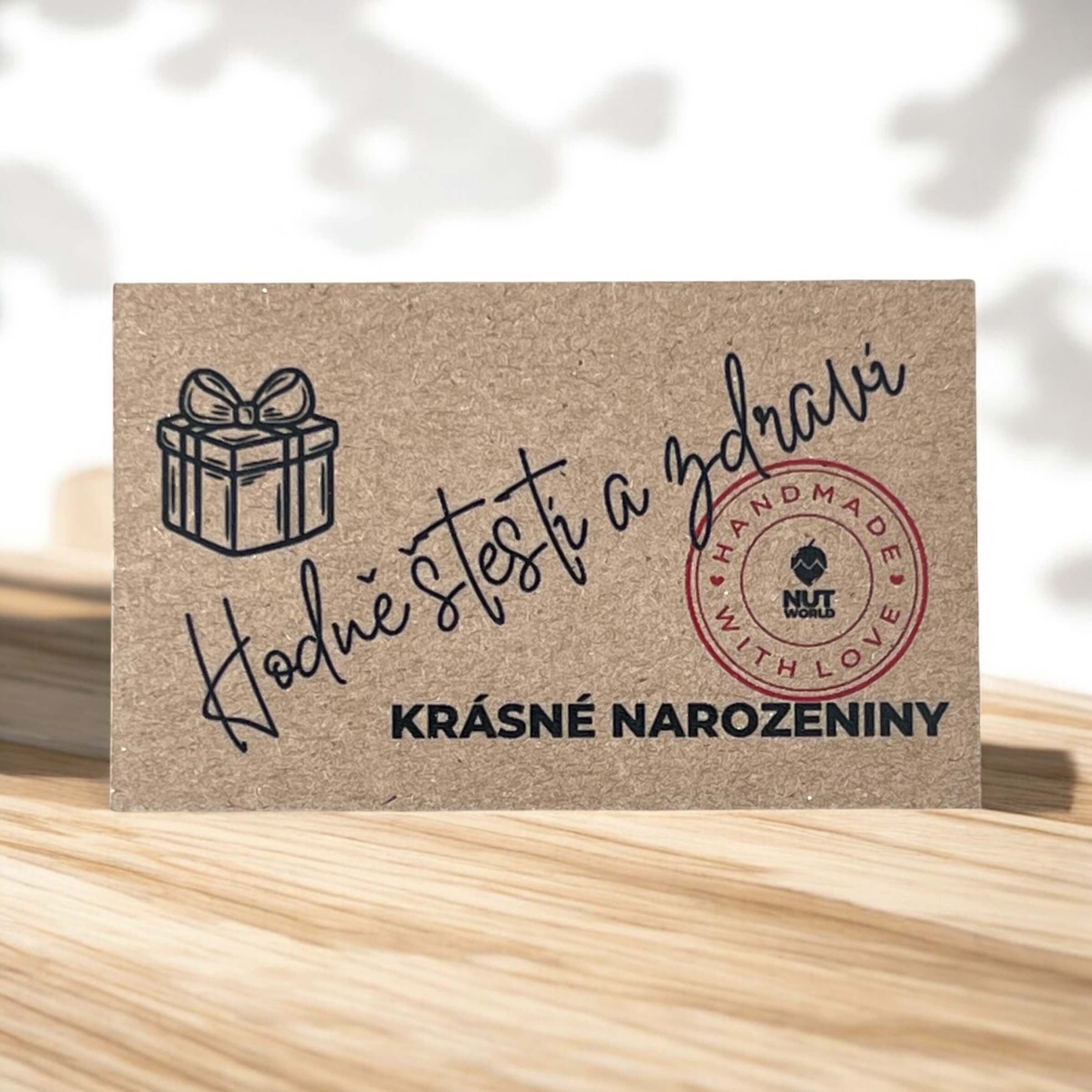 Kartička s přáním 9x5 cm KRÁSNÉ NAROZENINY