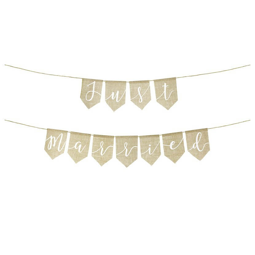 Levně PartyDeco Banner Just married 23 x 185 cm