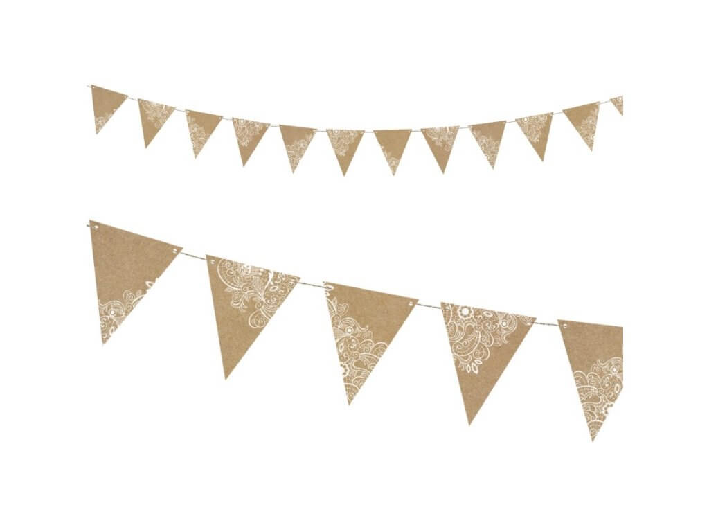 Levně PartyDeco Papírová eko girlanda kraft 2,1 m