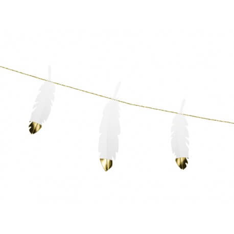 Levně PartyDeco Girlanda pírka 1,6m