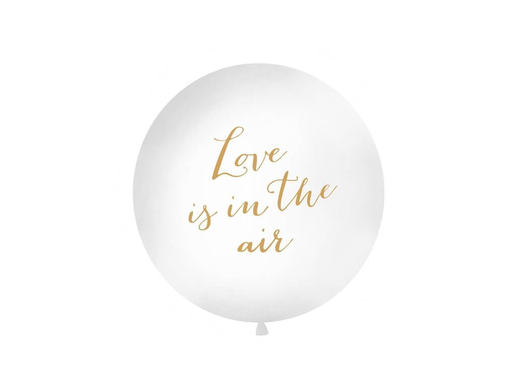 Levně PartyDeco Obří balon 1m bílý love is in the air
