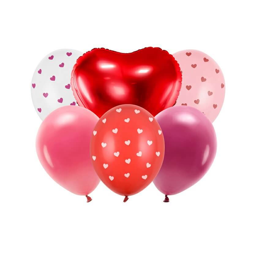 Levně PartyDeco Balonky Be mine Valentine mix 6ks