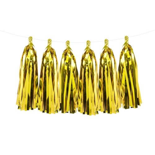 Levně PartyDeco Girlanda střapce zlaté - 150 cm