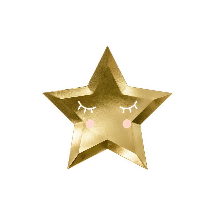 Levně PartyDeco Papírové talířky zlaté little star 6ks