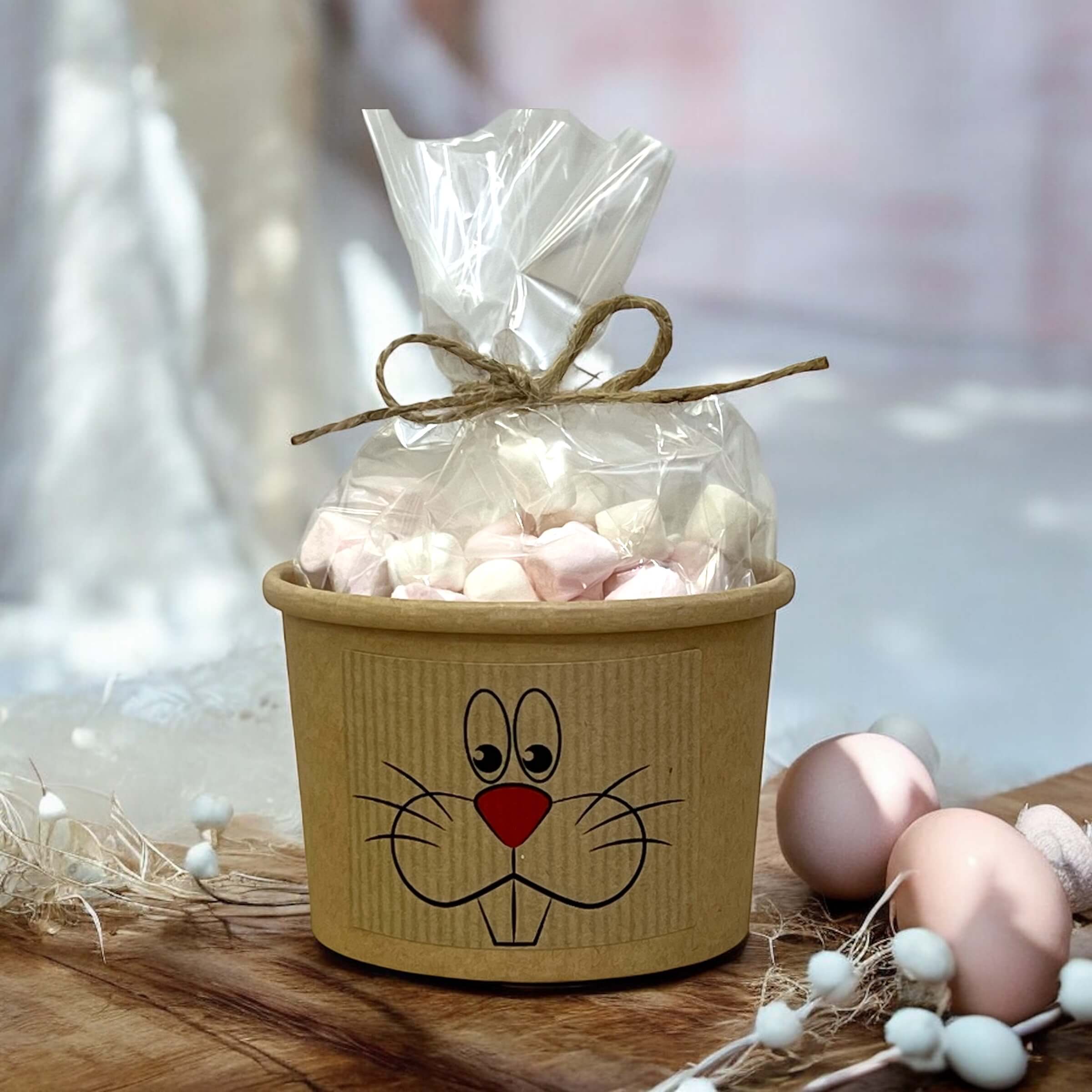 Levně Zajíček Eko kelímek a celofánek - Mini Marshmellow - 50g