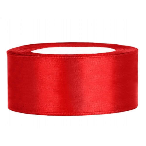 Levně dobré obaly Atlasová stuha 2,5 cm x 25 m ČERVENÁ