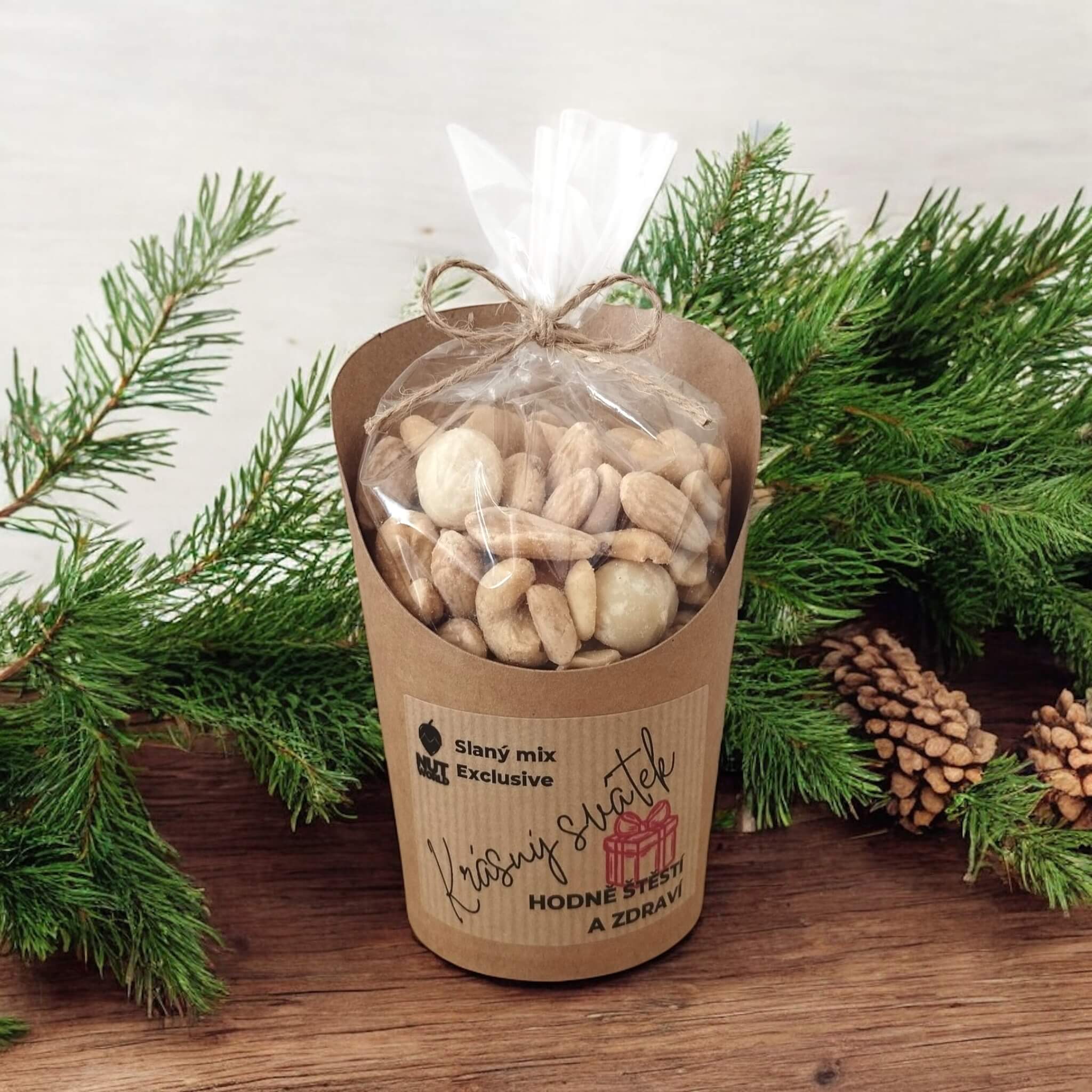 Slaný mix exclusive v celofánku a kelímku 180g K SVÁTKU